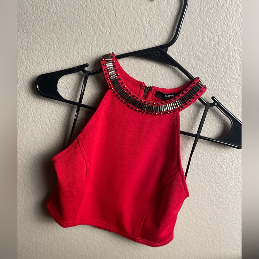 NWT Beaded Neckline Top